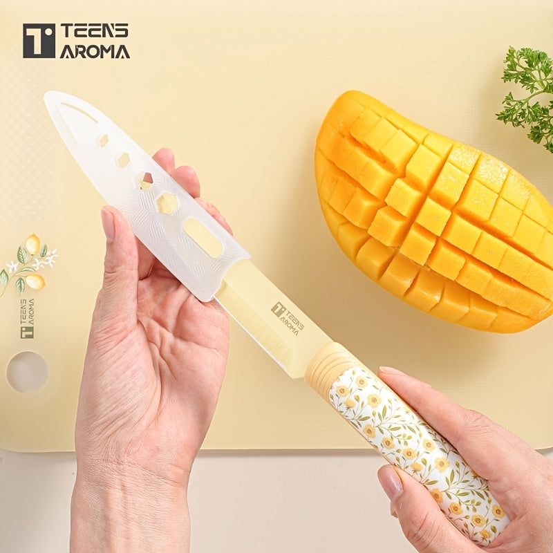 Premium Stainless Steel Fruit Knife - Ultra-Sharp Blade for Precision Cutting, Ergonomic Non-Slip Handle with Finger Guard, Rust-Resistant & Dishwasher Safe, Multipurpose for Fruits, Vegetables, Cheese, Snacks