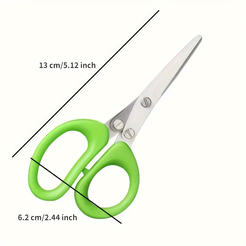 1\u002F2pcs 5-Layer Stainless Steel Kitchen Scissors - Multifunctional Onion And Herb Chopper, Suitable for Grilling And Indoor Use, Durable, -Safe Stainless Steel Blades, Ergonomic Handle