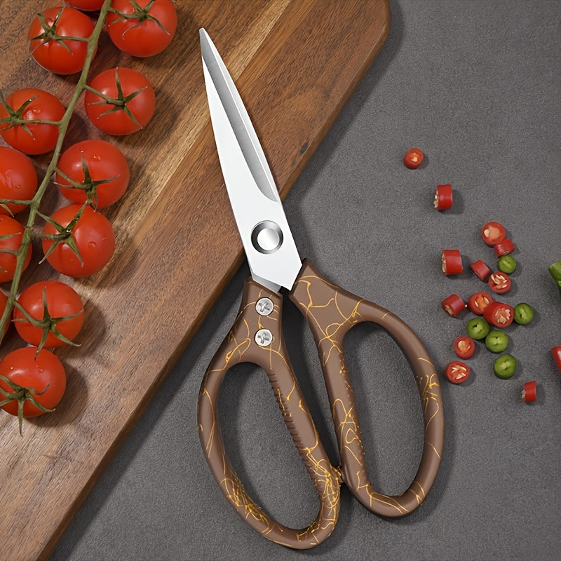 Kitchen Scissors, Heavy Duty Sharp Kitchen Shears Dishwasher Safe, Golden Kitchen Accessories Cooking Shears for Kitchen Meat Chicken Fish Poultry Herb Bread (All Golden)