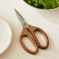 New high-quality stainless steel kitchen scissors with comfortable Acacia wood handles - 3.0mm thick, durable ergonomic design, suitable for cutting meat, poultry and daily use