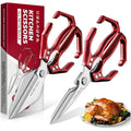 Dream Reach Heavy Duty Kitchen Shears Set with Ergonomic Handle & Serrated Blades - Professional Poultry, Meat, Seafood & Bone Cutting Scissors with Locking Mechanism, Safety Lock, Dishwasher Safe - Ideal for Home & Commercial Kitchens (Gift Box Inc