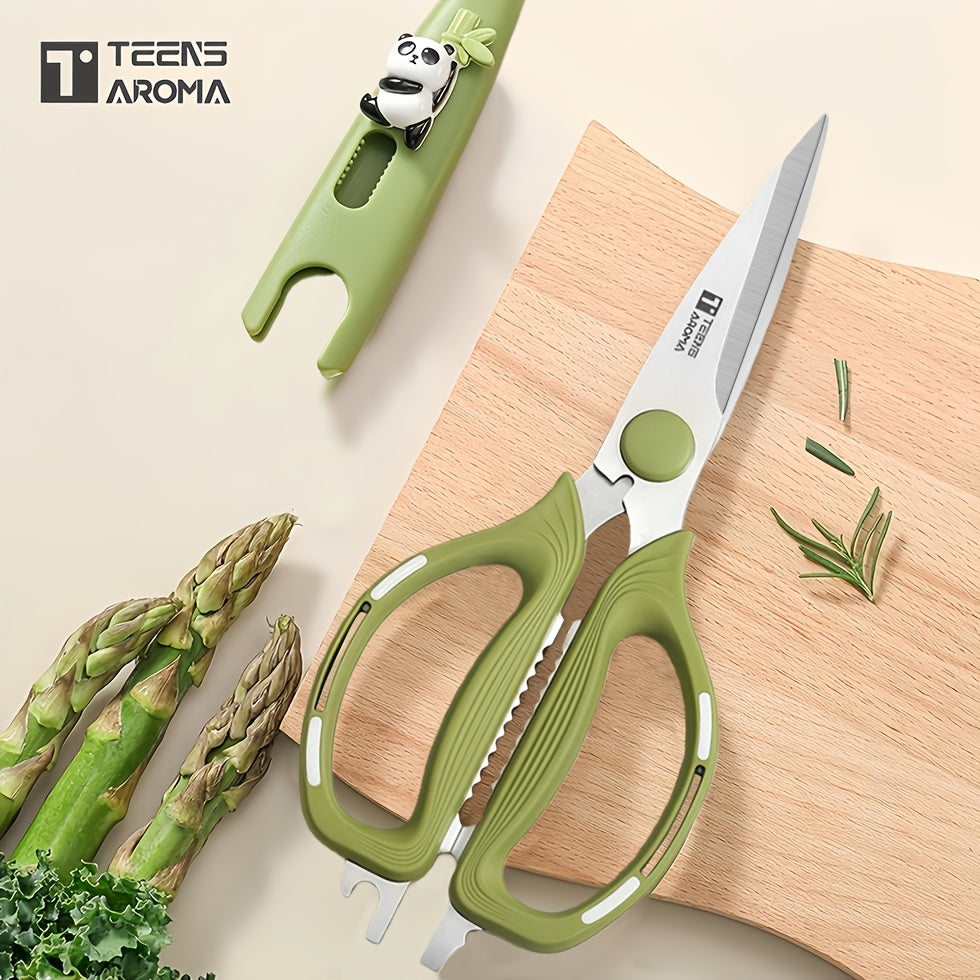 Multi-functional Heavy-Duty Stainless Steel Kitchen Scissors, Featuring Flexible Handles and Extra-thick Sharp Blades, Designed for Cutting Chicken Bones\u002Fmeat and Vegetables. Ideal for Home Use, Sewing Fabric, Office, School, and as a Versatile Paper