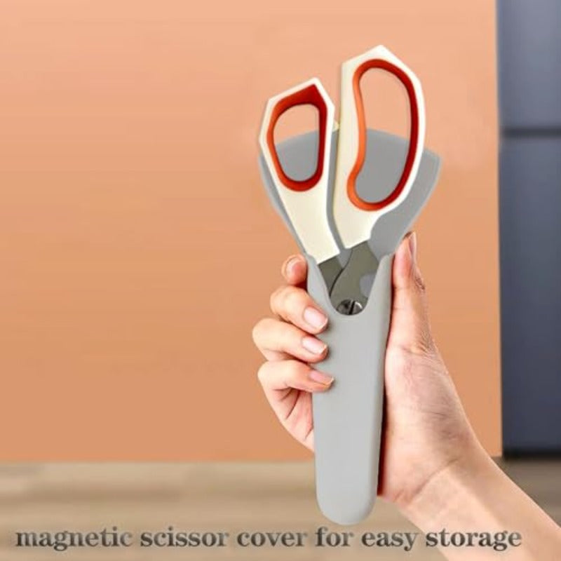 10-Inch Multi-Purpose Kitchen Scissors | Grade Stainless Steel Prep Shears with Magnetic Sleeve for Effortless Canning and Cutting
