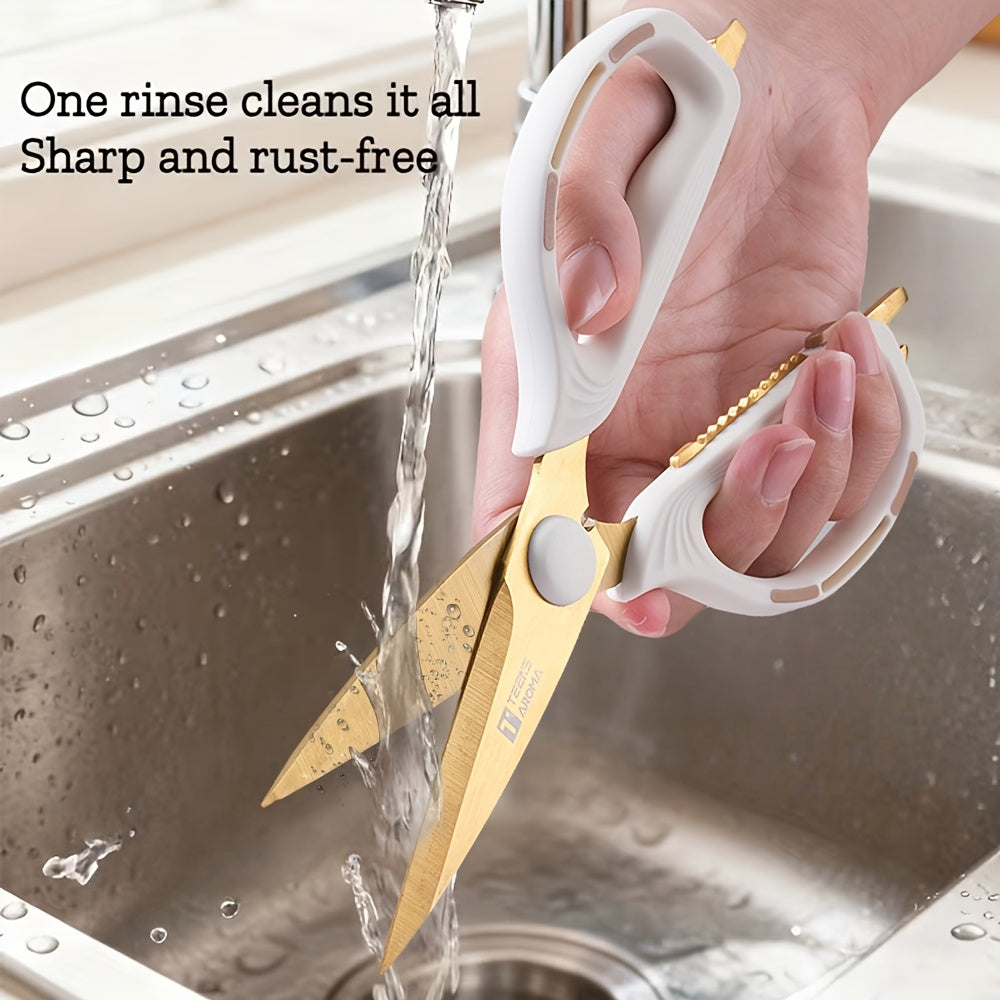 Heavy-Duty Food Grade Stainless Steel Kitchen Scissors with \u002F Color Options - Professional Bone-Cutting Cooking Scissors Suitable for Meat, Vegetables, Bones, Fish - Heavy-Duty Household Shears, Ideal Gift for Chefs & Cooks