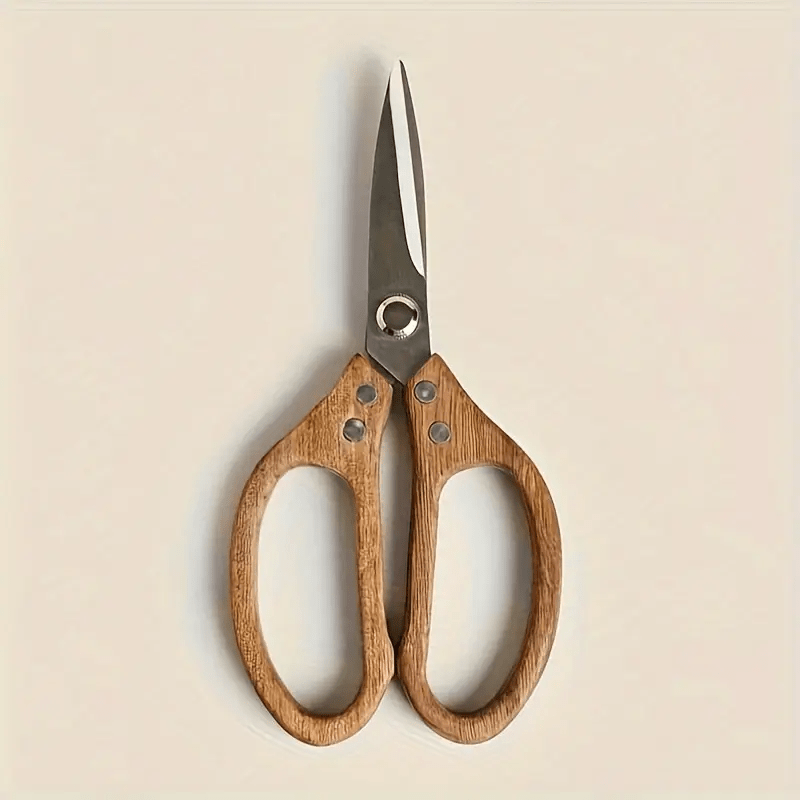 New high-quality stainless steel kitchen scissors with comfortable Acacia wood handles - 3.0mm thick, durable ergonomic design, suitable for cutting meat, poultry and daily use
