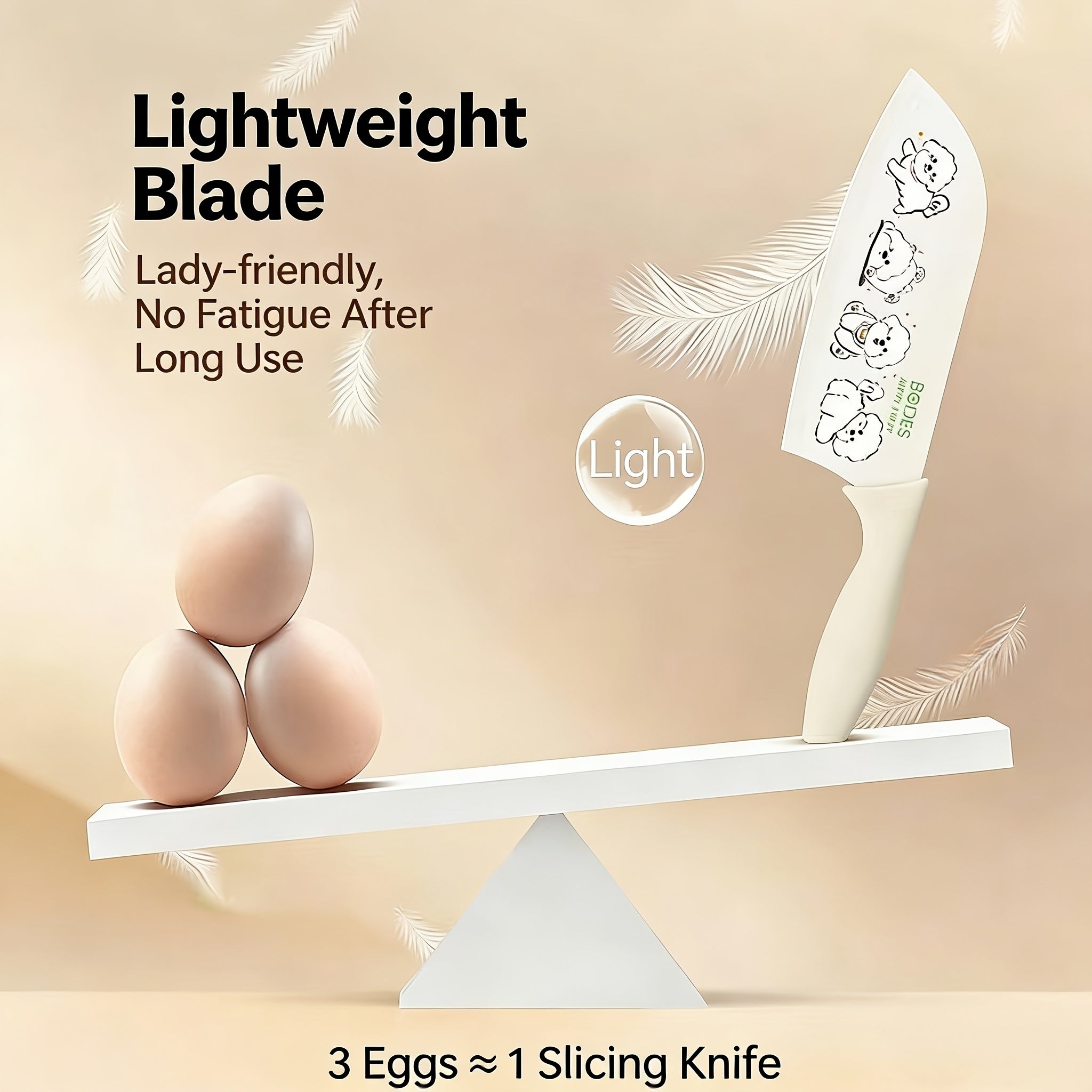 A Cute Bear-Patterned Kitchen Knife Set with One Or Two Pieces - Includes a Fruit And Vegetable Knife with a Safety Sheath, Perfect for Home Cooking with Adorable Pet Prints