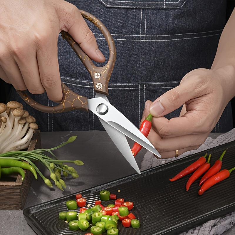 Kitchen Scissors, Heavy Duty Sharp Kitchen Shears Dishwasher Safe, Golden Kitchen Accessories Cooking Shears for Kitchen Meat Chicken Fish Poultry Herb Bread (All Golden)