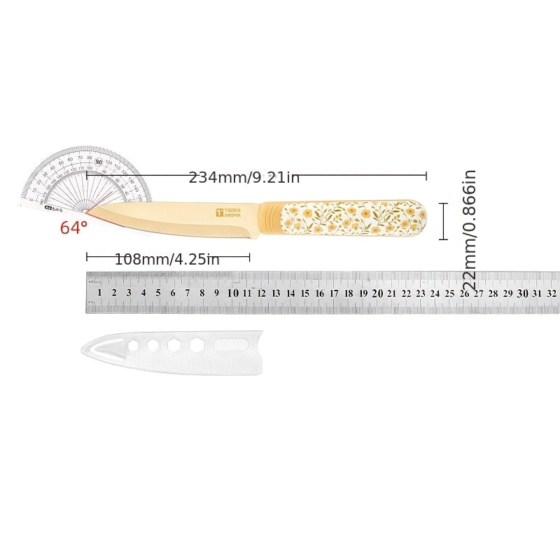 Premium Stainless Steel Fruit Knife - Ultra-Sharp Blade for Precision Cutting, Ergonomic Non-Slip Handle with Finger Guard, Rust-Resistant & Dishwasher Safe, Multipurpose for Fruits, Vegetables, Cheese, Snacks