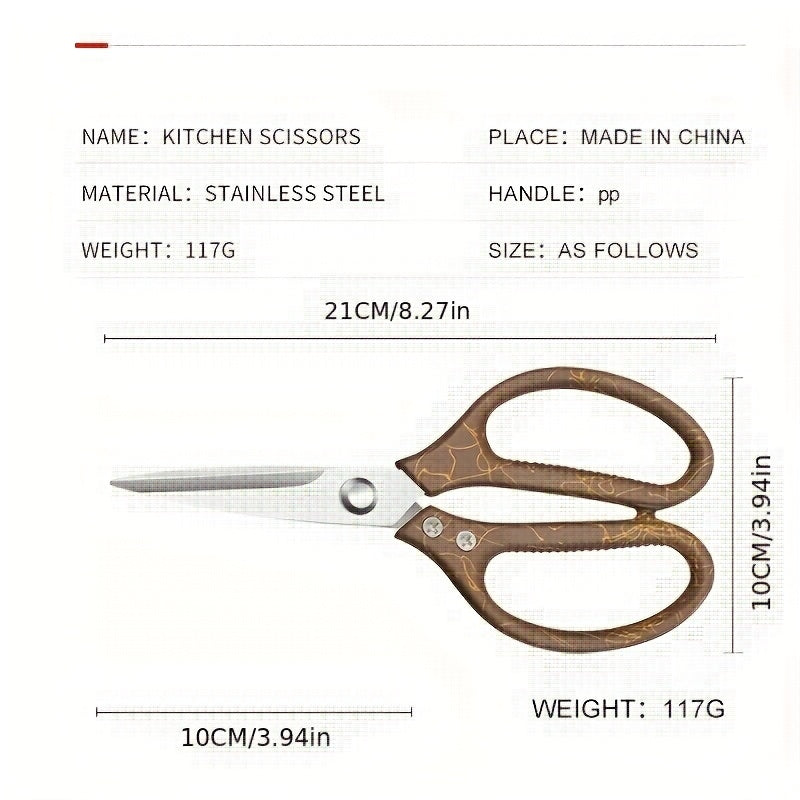 Kitchen Scissors, Heavy Duty Sharp Kitchen Shears Dishwasher Safe, Golden Kitchen Accessories Cooking Shears for Kitchen Meat Chicken Fish Poultry Herb Bread (All Golden)