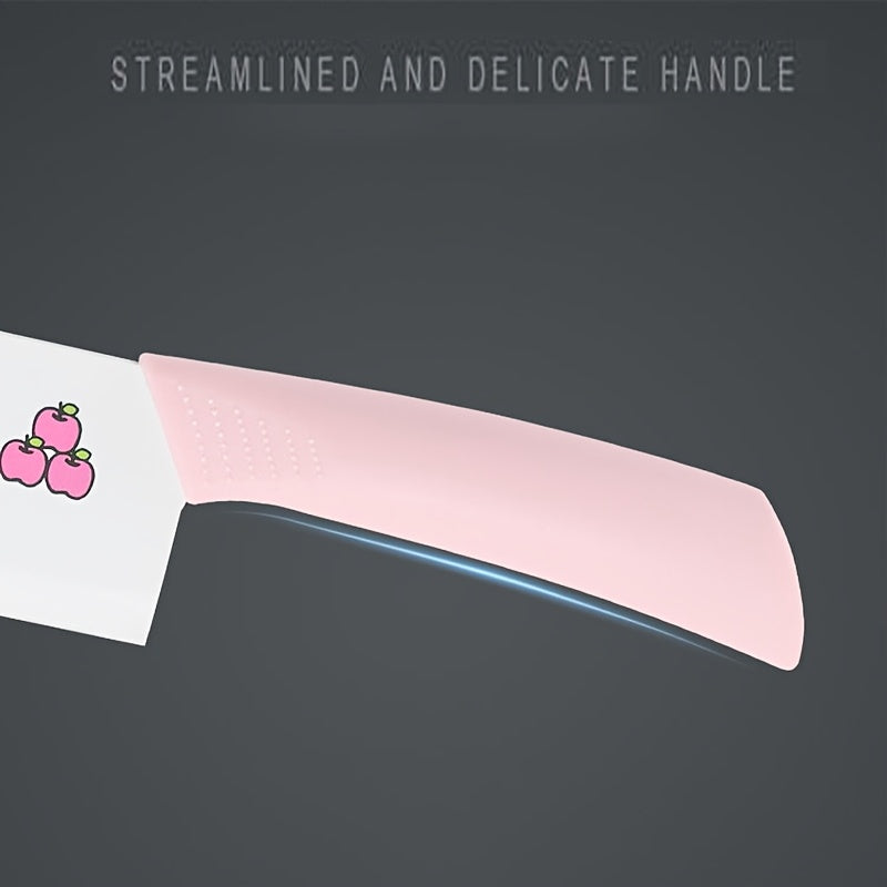 5pcs Hello Kitty Kitchen Knife Set, Pink\u002FBlue Ceramic-Style Fruit Knife Set, Sanrio Fruit Knife, High Carbon Stainless Steel Blades, Stainless Steel Knife Block Set With Precise Scissors, Peeler, For Cooking, Meat Cutting, Gifting