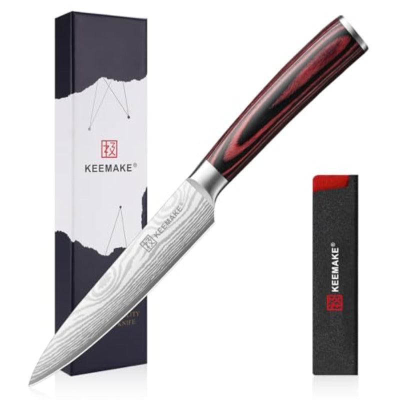 Kitchen Utility Knife 5 Inch Chef Knife Ultra Sharp High Carbon Stainless Steel Tomato Knife for Fruit and Vegetable Cutting with Ergonomic Handle Paring Knife for Kitchen